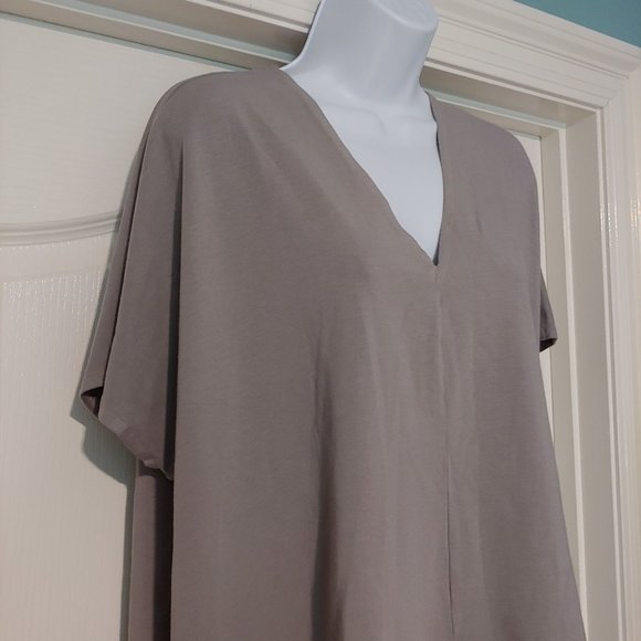 Bryn Walker Oversize Lagenlook Layer minimalist V-Neck Bamboo Top Small - Picture 2 of 10